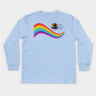 Rainbow Stripe - Clark County Pride Kids Long Sleeve T-Shirt